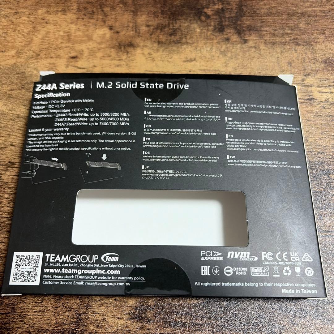 T-FORCE M.2 SSD 1TB 初期化済み 短時間使用！