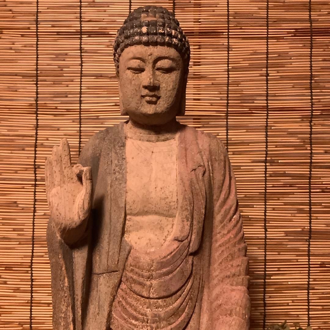 室町・本師本仏「阿弥陀如来」仏説無量寿経・仏説無量寿経・寺院放出・救済・特大木彫