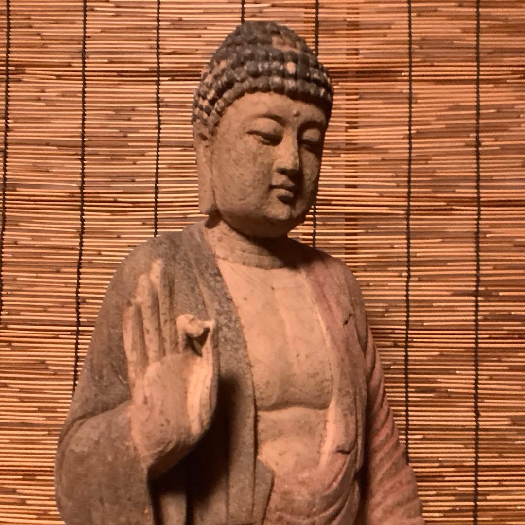 室町・本師本仏「阿弥陀如来」仏説無量寿経・仏説無量寿経・寺院放出・救済・特大木彫