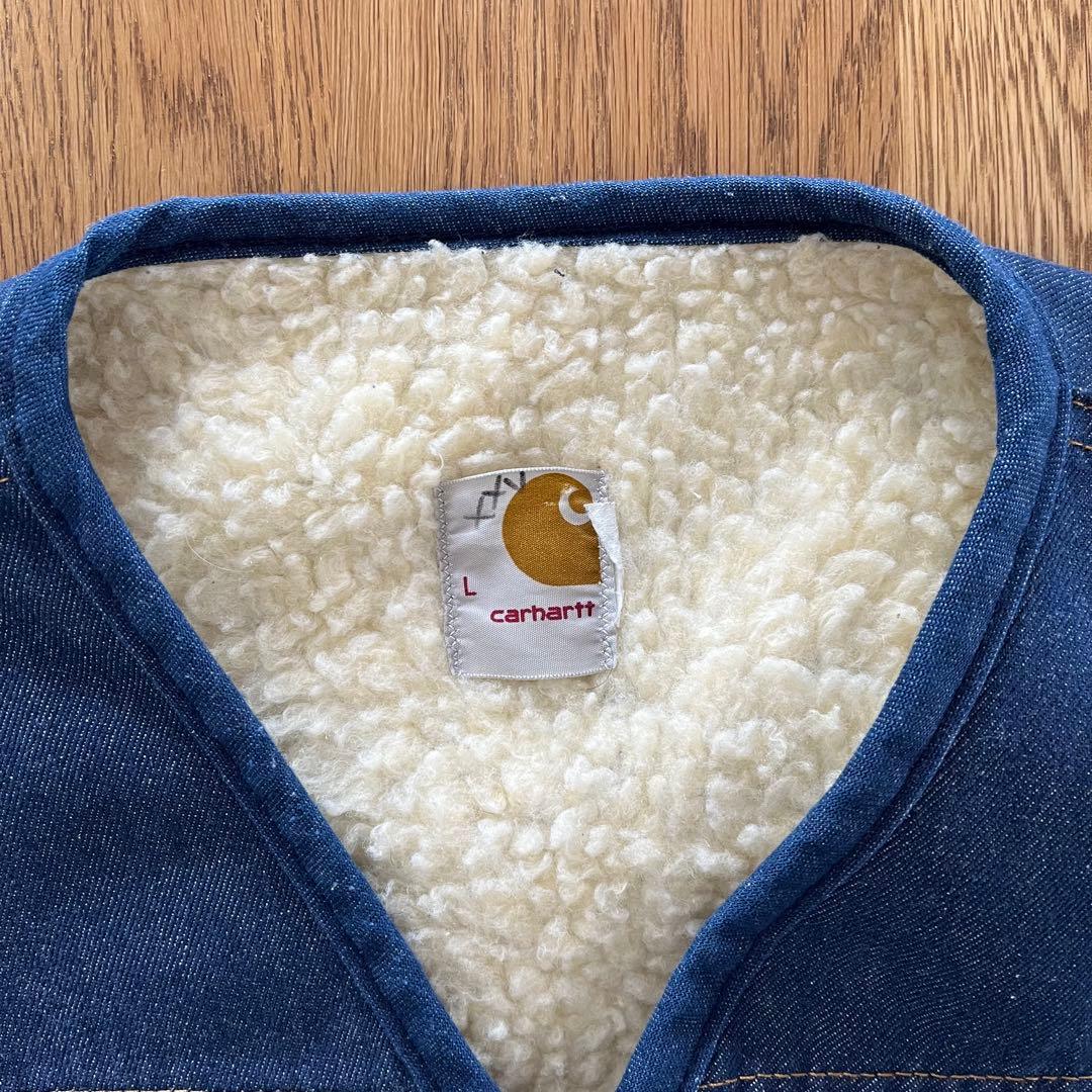 T/B Carhartt 裏ボア デニムベスト サイズL ヴィンテージ