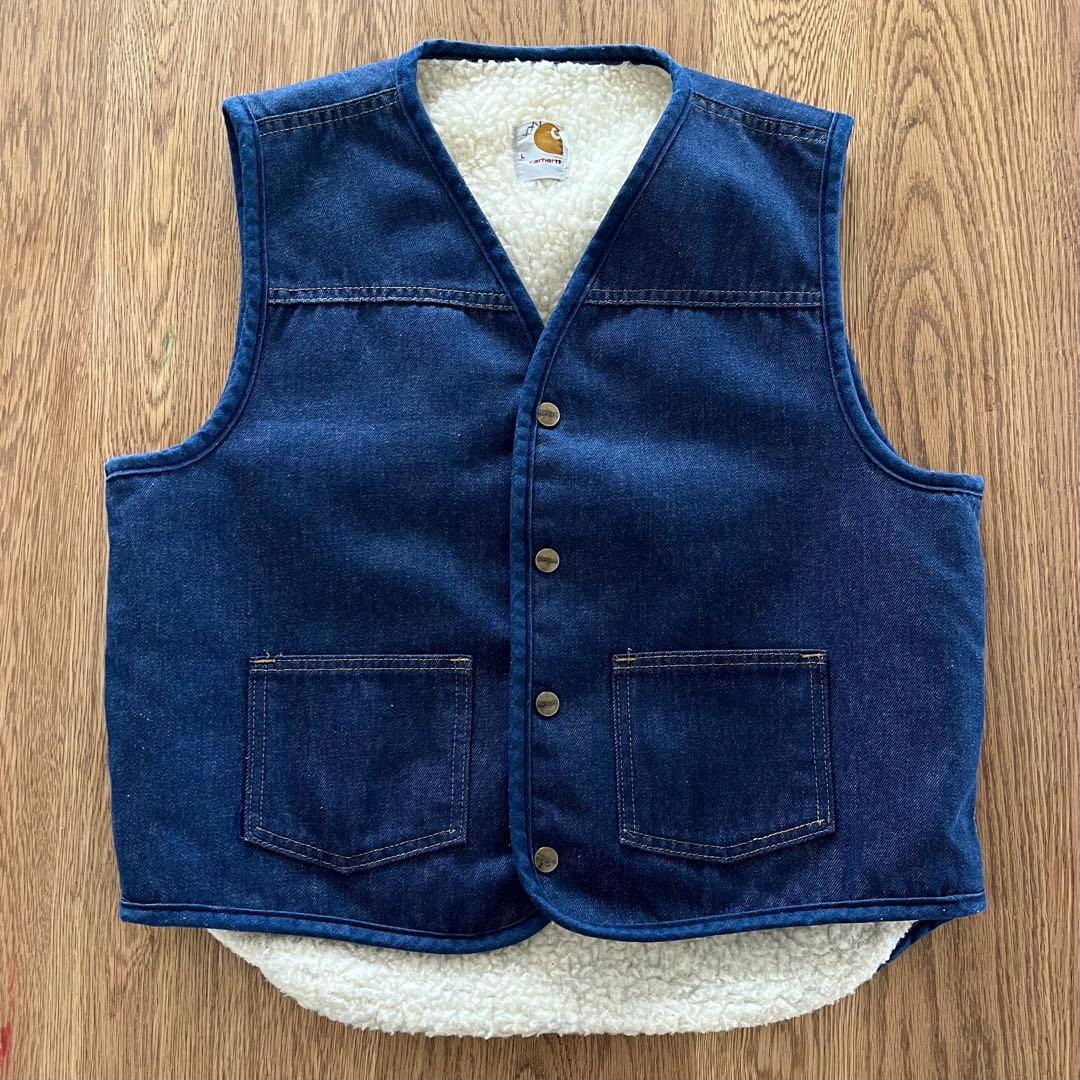 T/B Carhartt 裏ボア デニムベスト サイズL ヴィンテージ