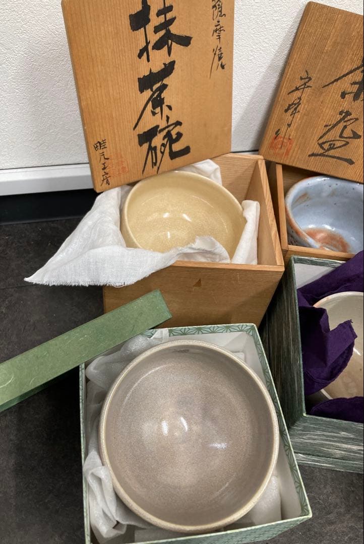 抹茶椀　薩摩焼　清水焼　お抹茶　日本茶器　茶碗　茶道具　茶器　6点セット