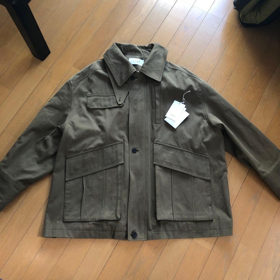 新品未使用　ETRÉ TOKYO　ハイカウントミリタリーコート　カーキ　S