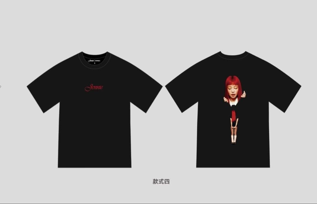 blackpink ジェニ　MINISO 中国　ポップアップ　tシャツ　黒　S