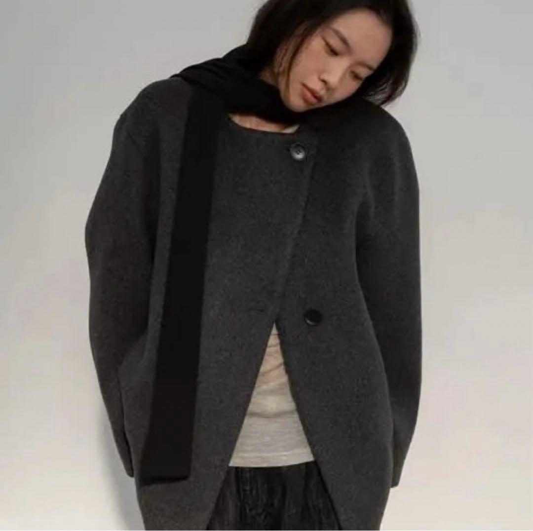 ジャケット・アウター OHOTORO aries wool coat charcoal gray