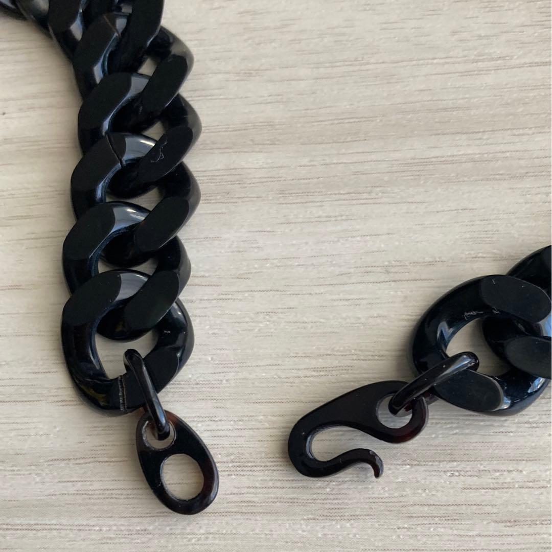 鼈甲 べっ甲ネックレス アンティーク　ビンテージ　天然　レトロ　ロング　黒甲