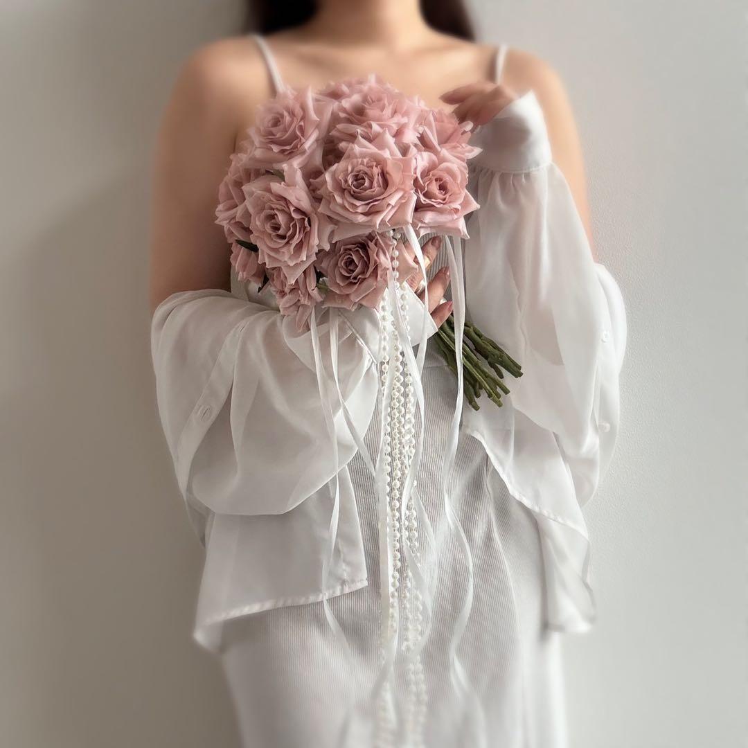 【ブートニア付き】クラッチブーケ ♡ アーティフィシャルフラワー ウェディング