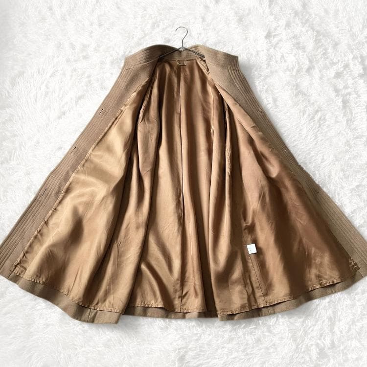極美品 カシミヤ100％ 3L～4L Aラインスタンドカラーロングコート