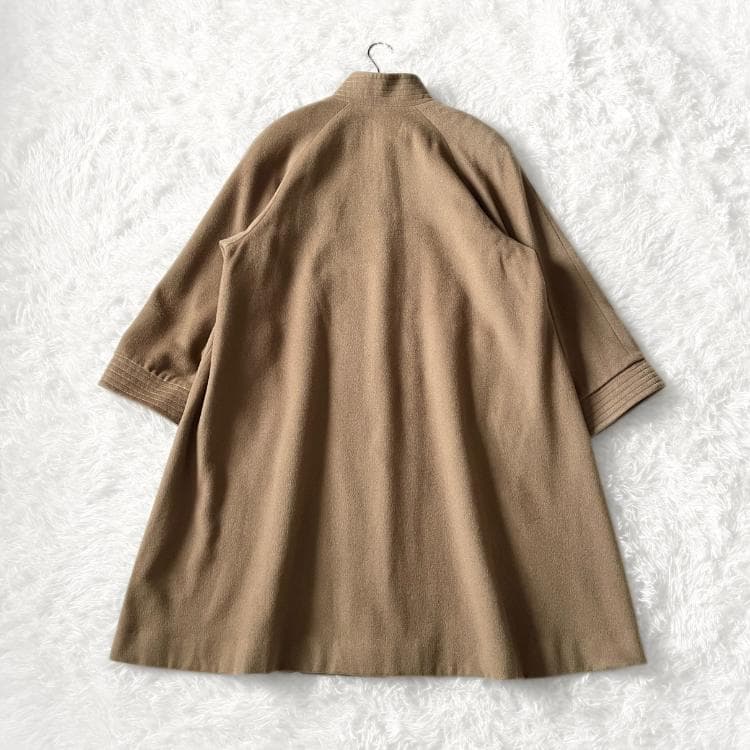 極美品 カシミヤ100％ 3L～4L Aラインスタンドカラーロングコート