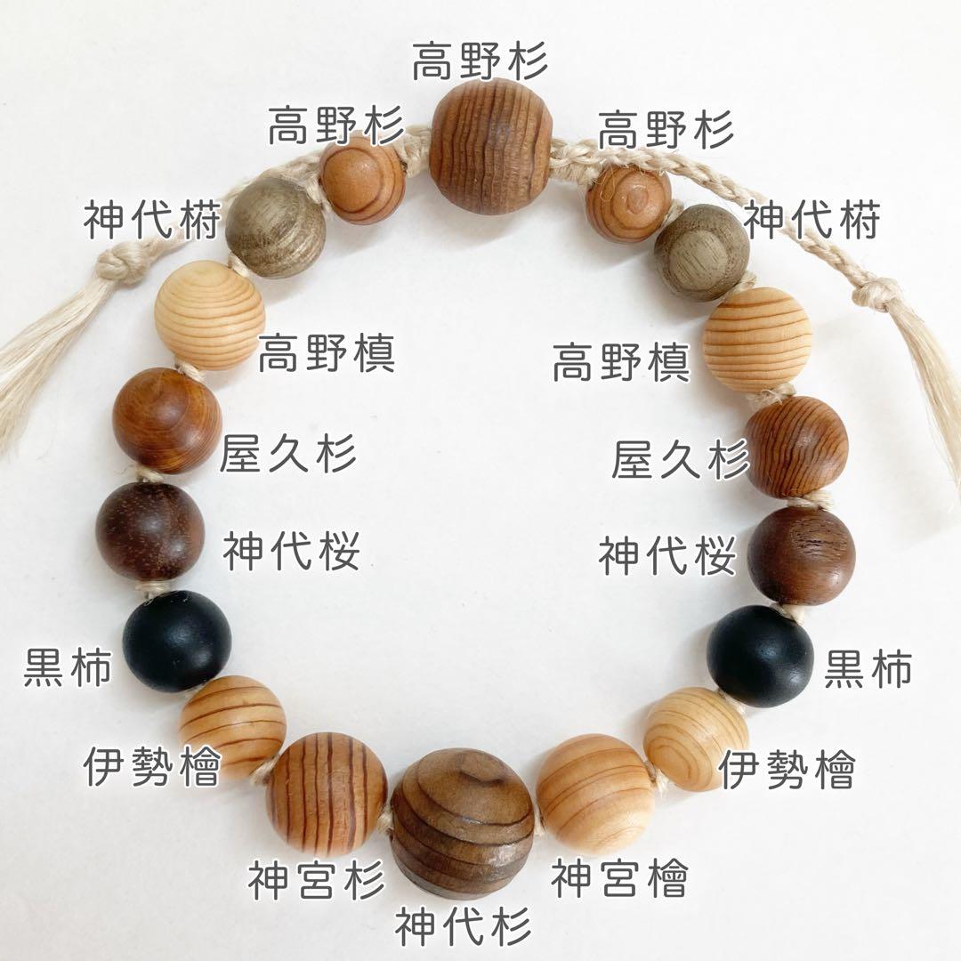 ［RosE様ご売約済み］精麻と古代樹たちのブレスレット【杜の守り神】