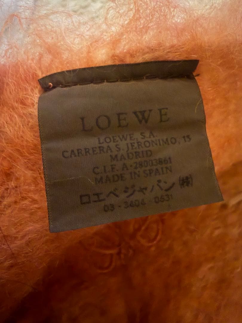 LOEWE ロエベ　モヘア風マフラー 刺繍付き