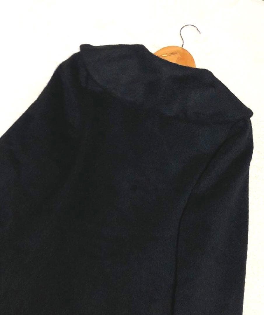 TO BE CHIC アルパカ混ウールビジュー付ロングコート希少 黒ブラック40
