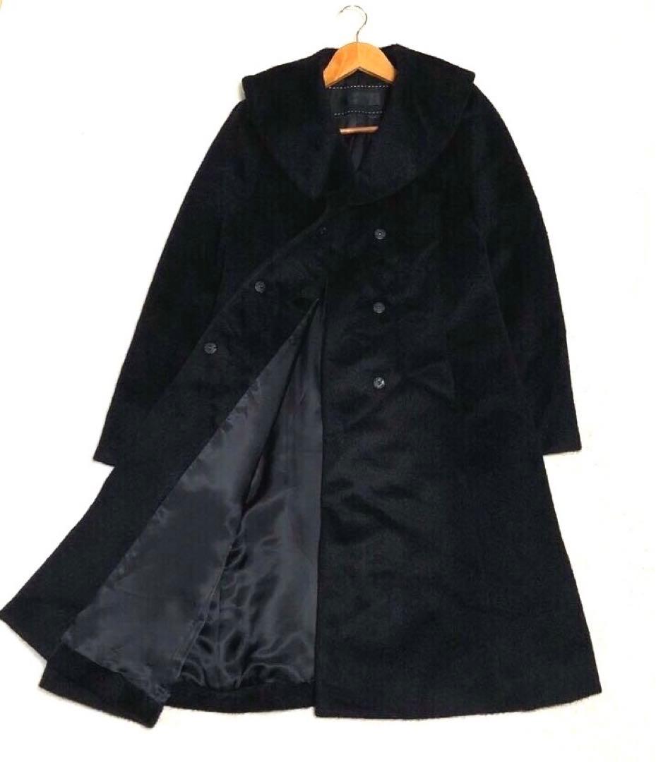 TO BE CHIC アルパカ混ウールビジュー付ロングコート希少 黒ブラック40