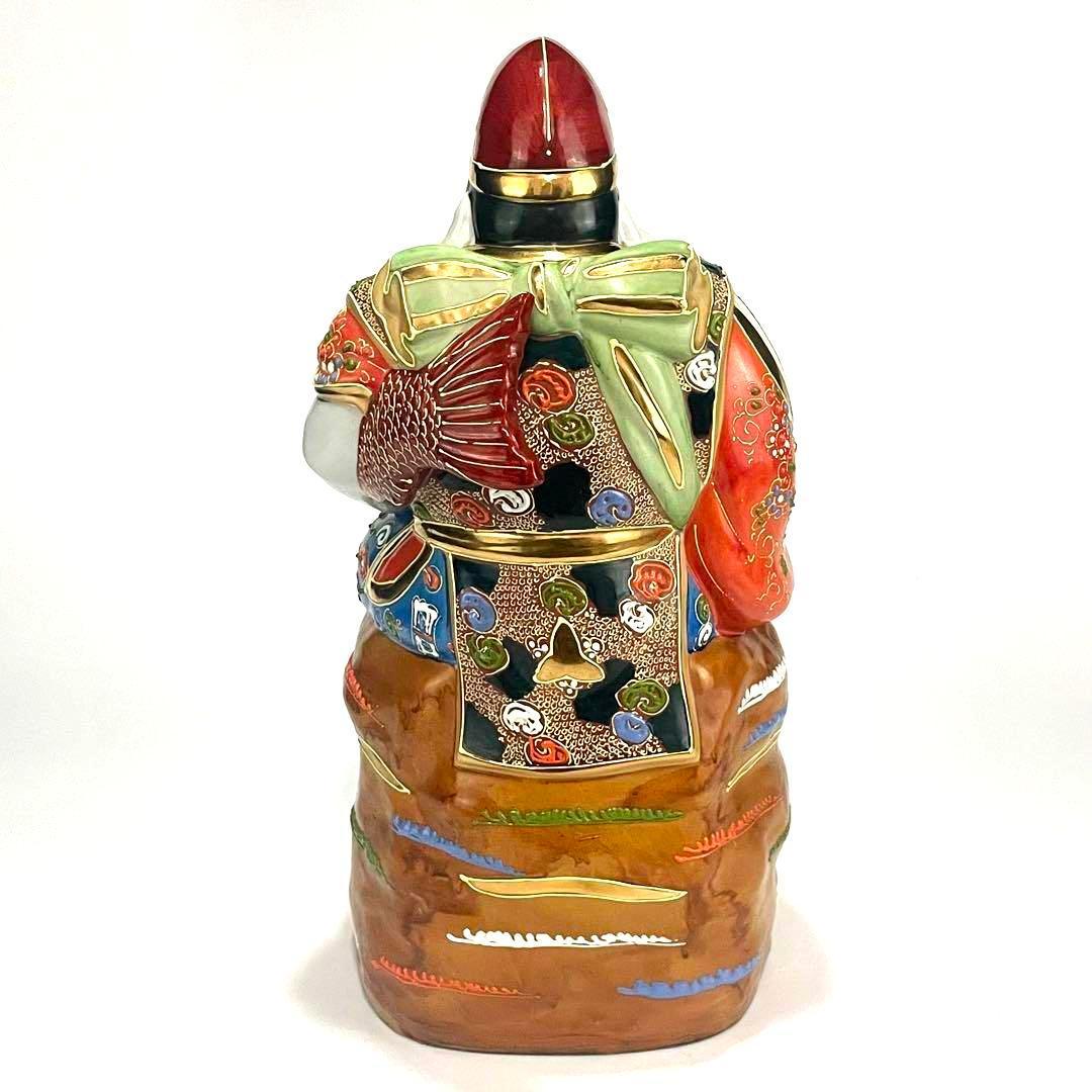 九谷焼 八幡窯作 色絵金彩 恵比寿 置物 縁起物 七福神/高さ約37cm