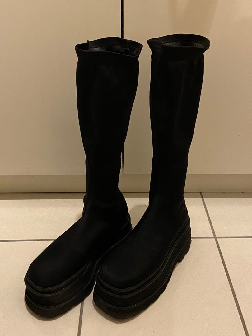 Darich ダーリッチ　ウルトラストレッチフラットブーツ　厚底　ロングブーツ