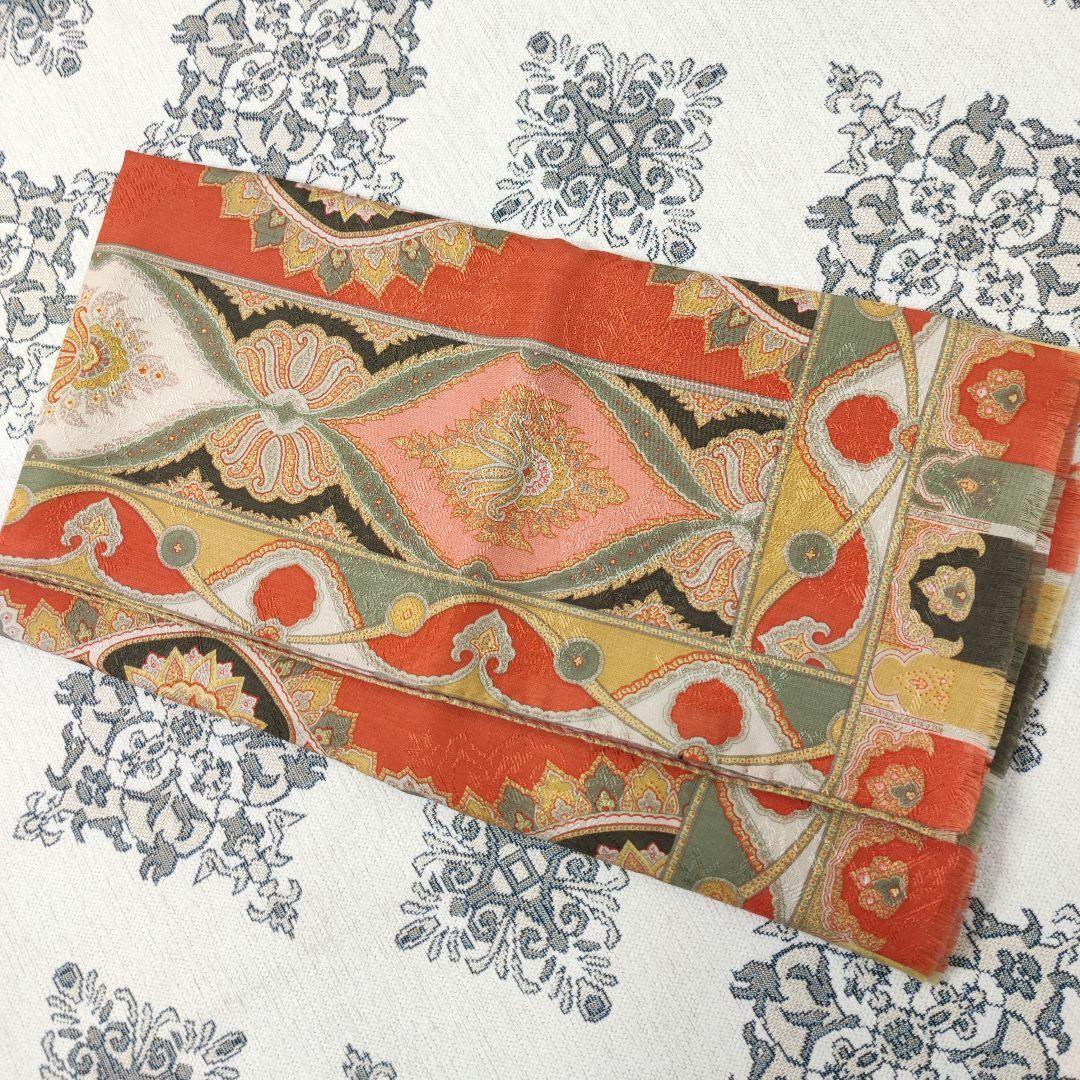 極美品　ETRO　ストール　ショール　ウール／シルク　ITALY　オリエンタル柄
