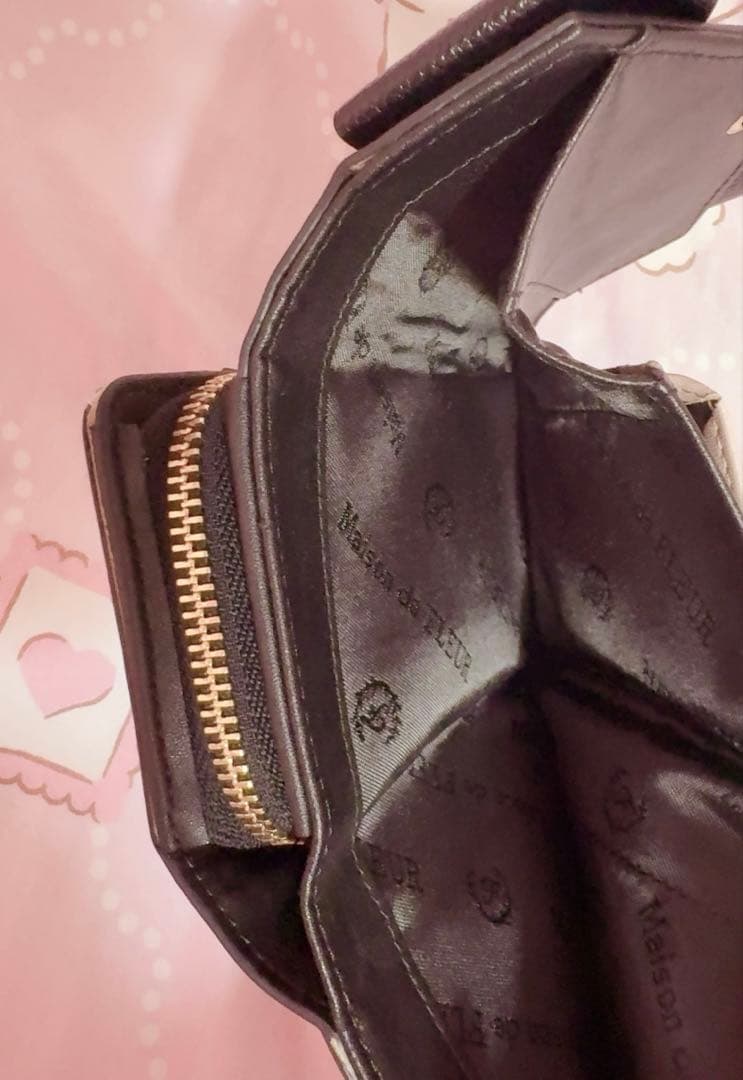 Maison de FLEUR ベルトリボンミニウォレット 黒 財布