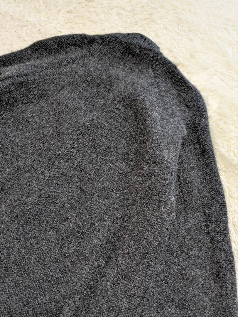 デヴォア カシミヤ100% ロング カーディガン L グレー フルジップ