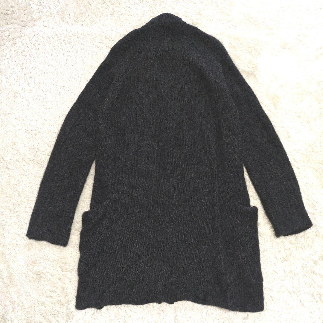 デヴォア カシミヤ100% ロング カーディガン L グレー フルジップ