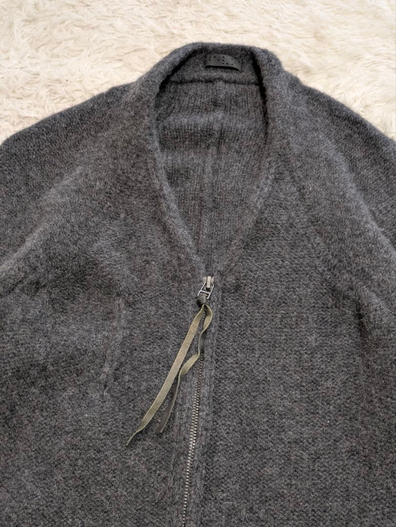 デヴォア カシミヤ100% ロング カーディガン L グレー フルジップ