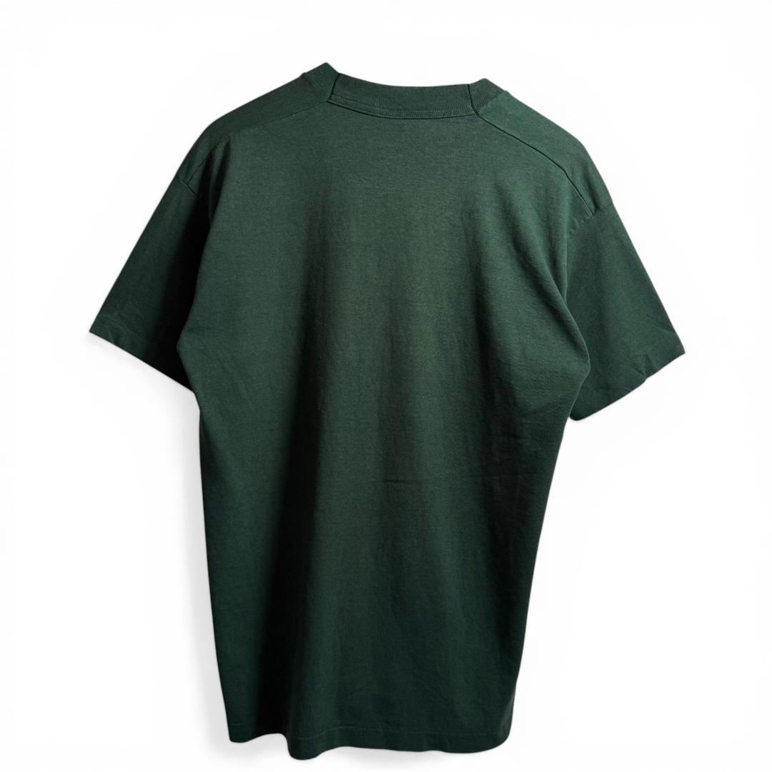 90s USA製 花 プリント Tシャツ グリーン L K04