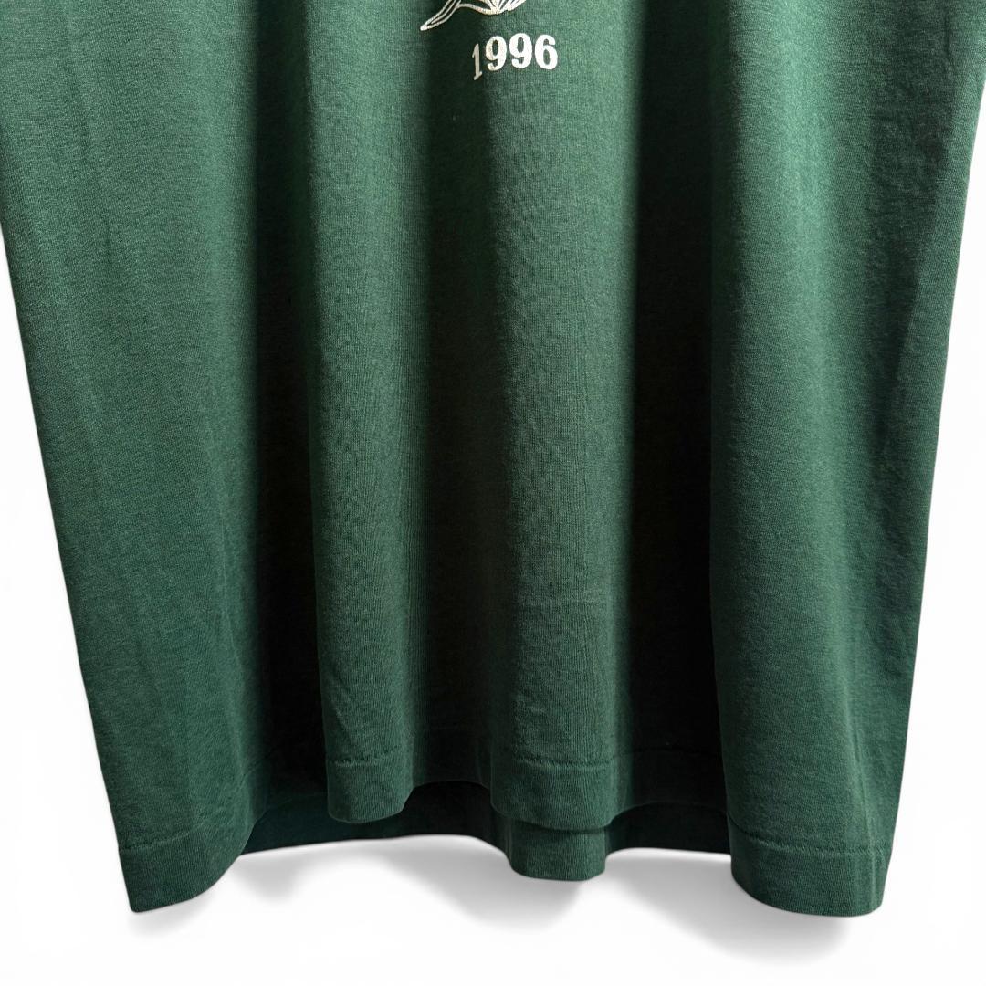 90s USA製 花 プリント Tシャツ グリーン L K04