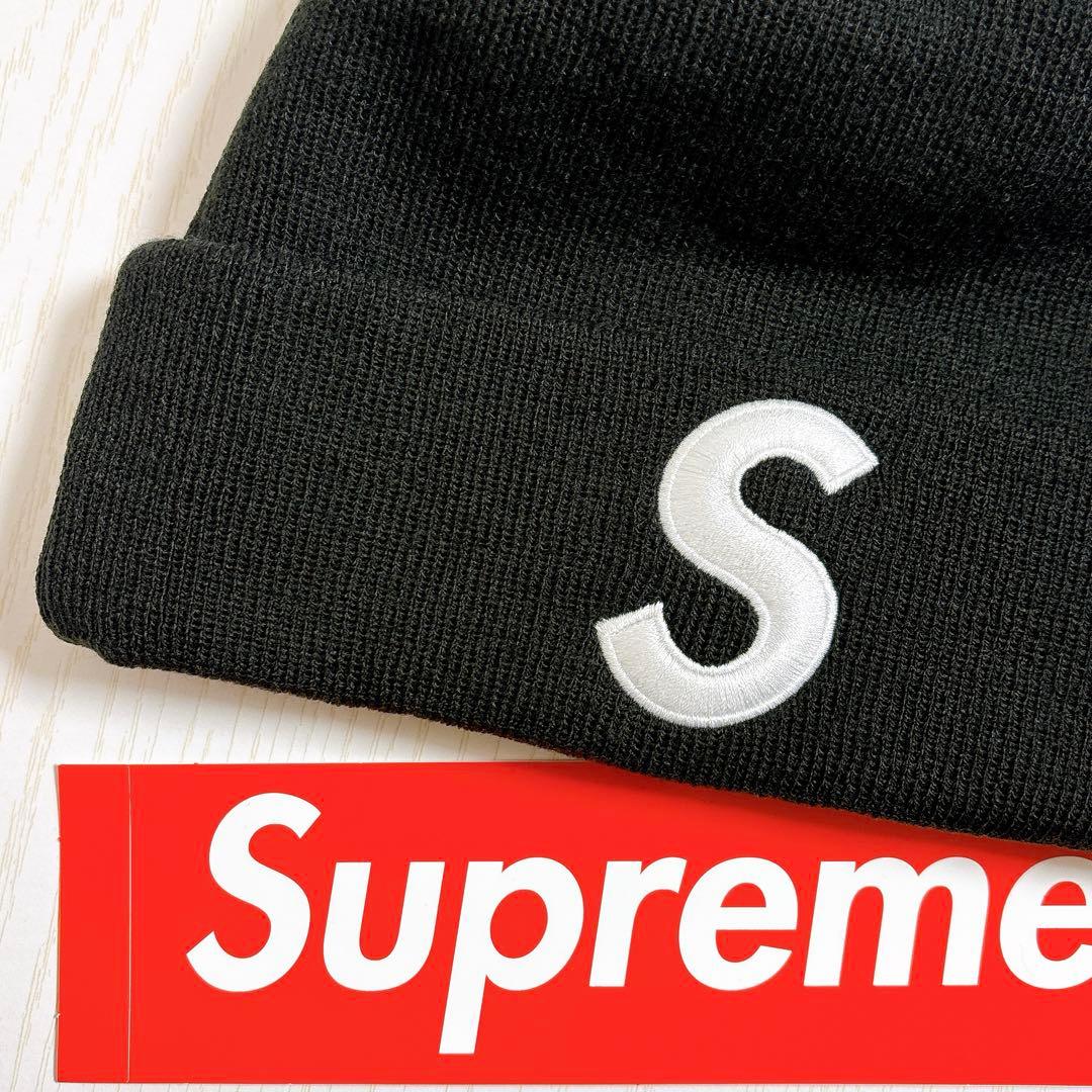 Supreme NEW ERA S logo Sロゴ　ニット帽　ブラック　黒