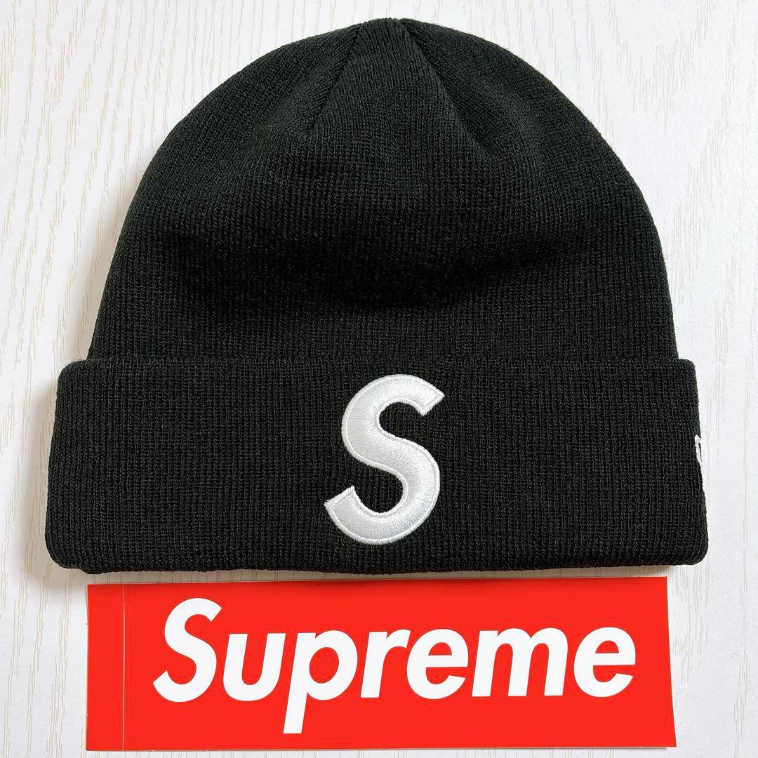 Supreme NEW ERA S logo Sロゴ　ニット帽　ブラック　黒