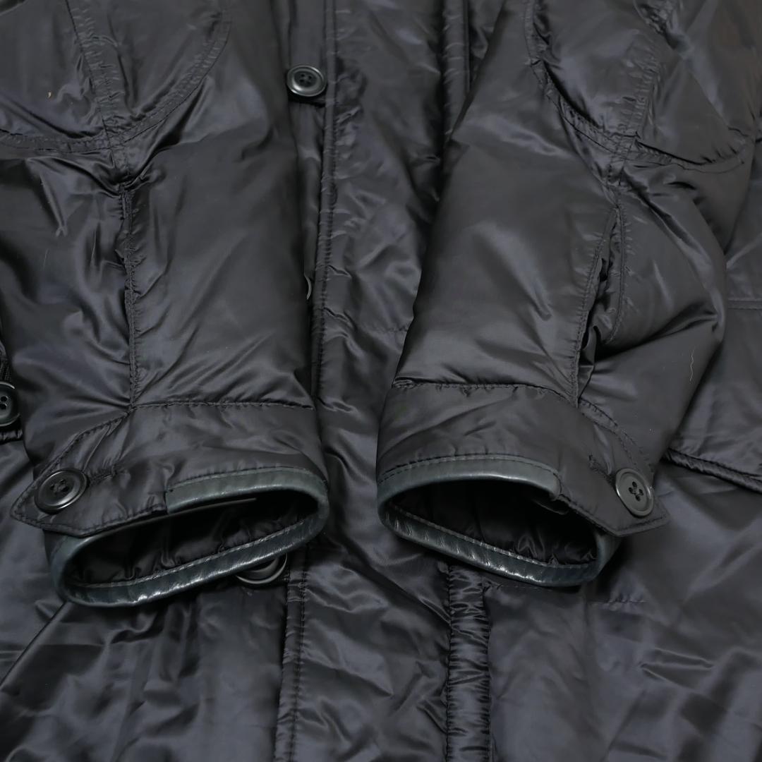 美品【ラルフローレン】ロングダウンコート モッズコート XS ブラック 本革