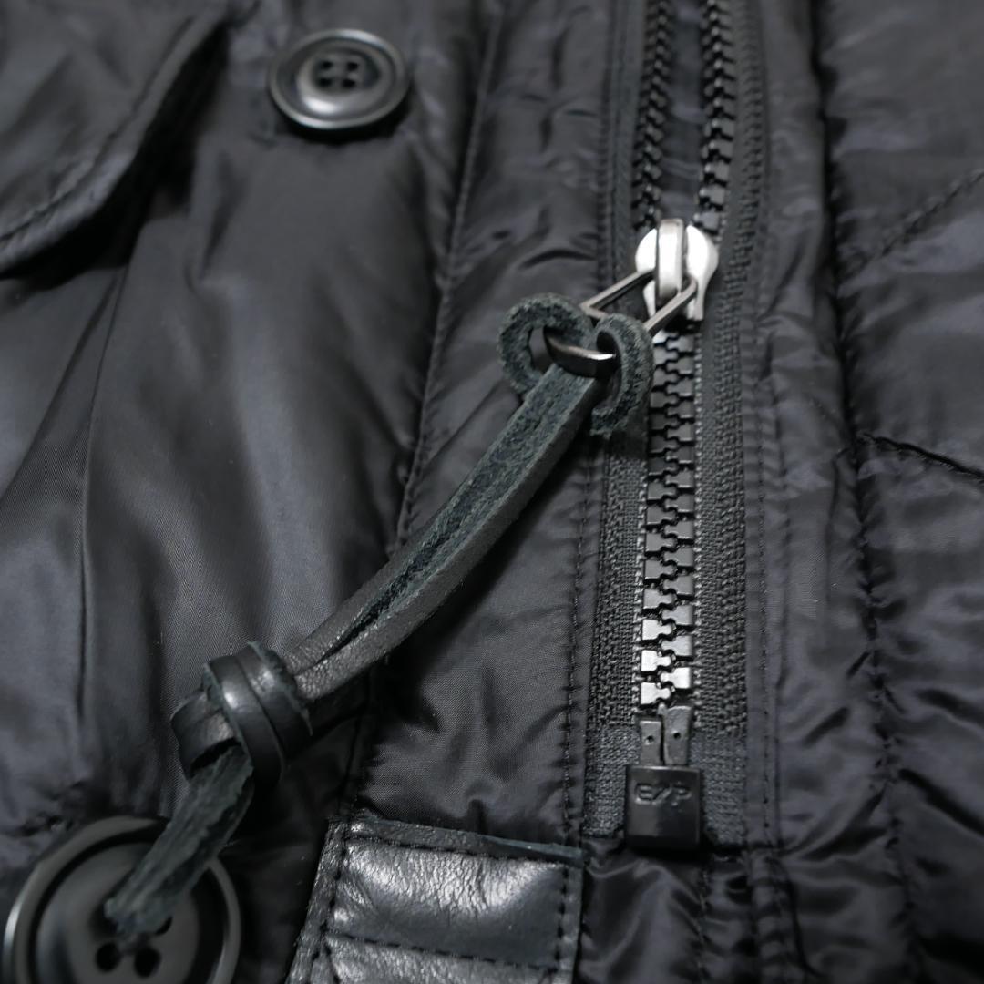 美品【ラルフローレン】ロングダウンコート モッズコート XS ブラック 本革
