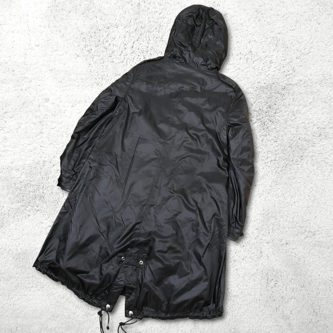 美品【ラルフローレン】ロングダウンコート モッズコート XS ブラック 本革