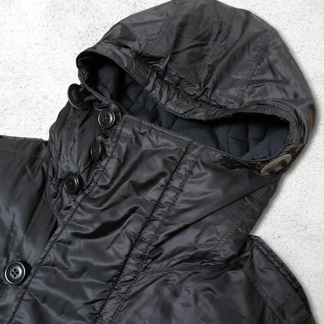 美品【ラルフローレン】ロングダウンコート モッズコート XS ブラック 本革