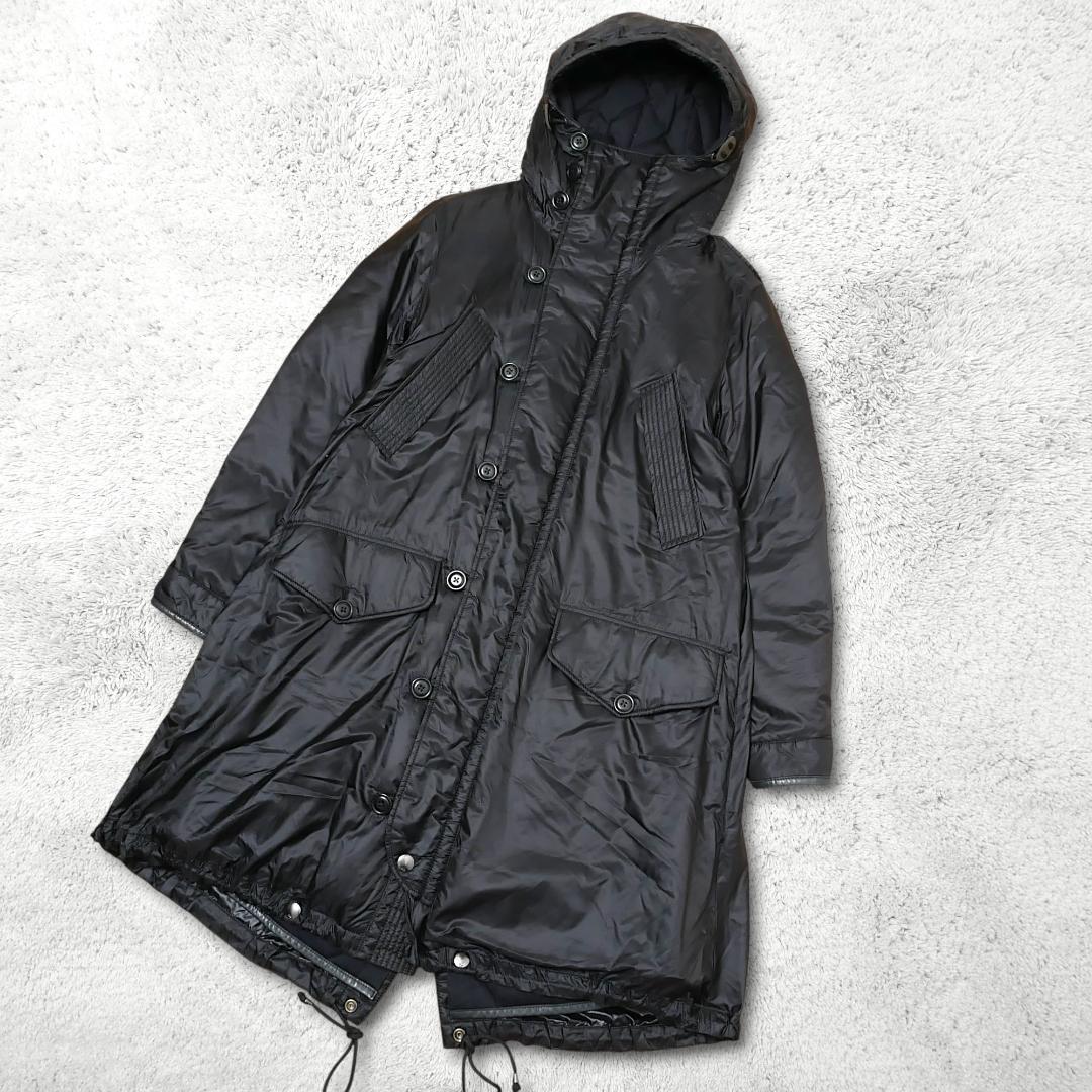 美品【ラルフローレン】ロングダウンコート モッズコート XS ブラック 本革