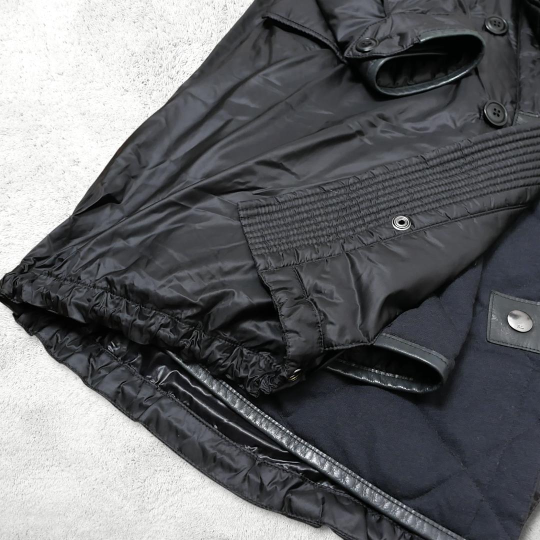 美品【ラルフローレン】ロングダウンコート モッズコート XS ブラック 本革