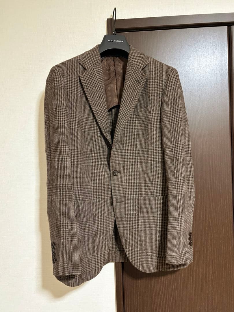BEAMS F／ミックスファブリック グレンチェック ジャケット