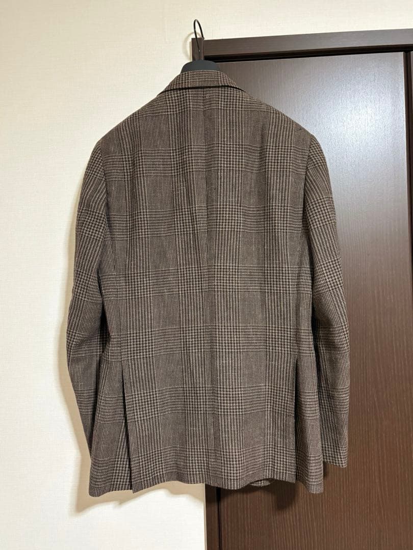 BEAMS F／ミックスファブリック グレンチェック ジャケット