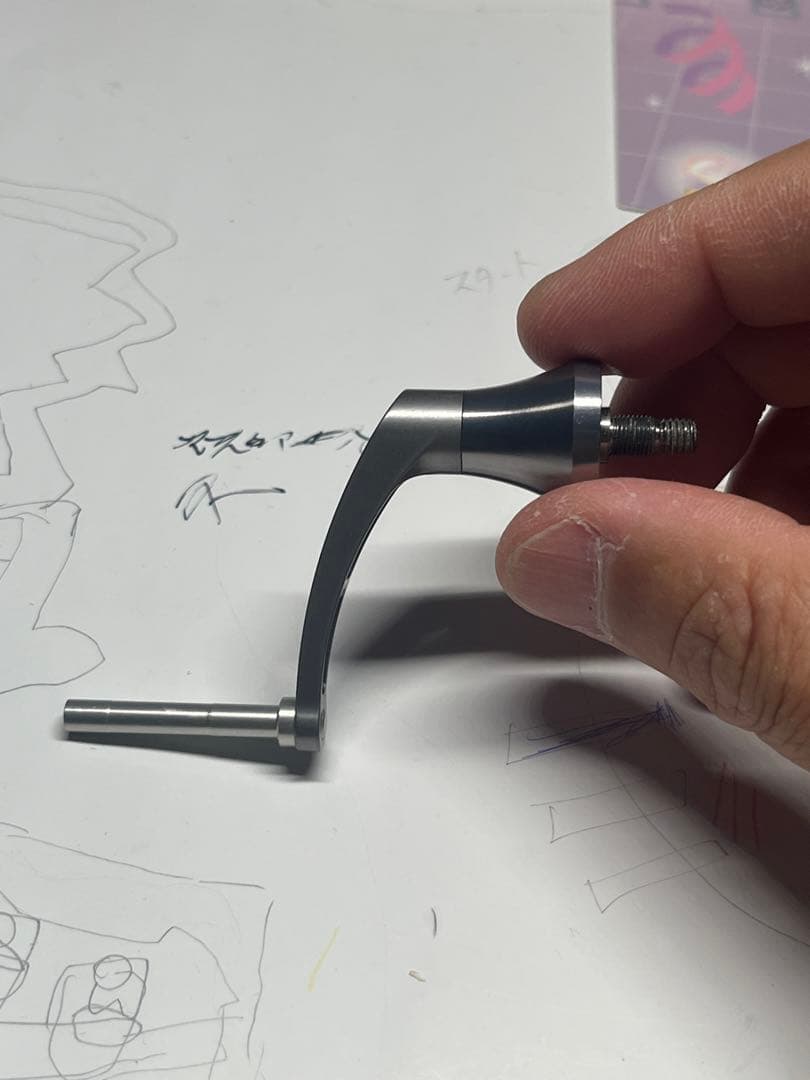 アベイル　スピニングハンドル2 シマノ用　35mm ガンメタ