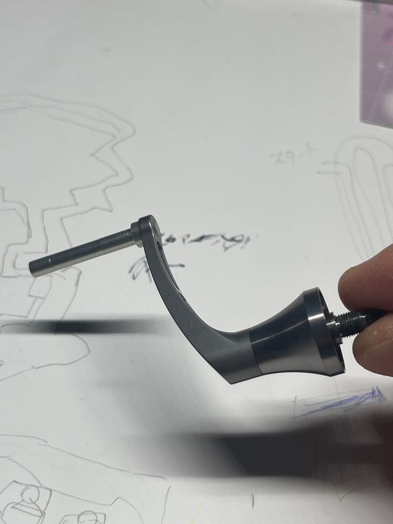 アベイル　スピニングハンドル2 シマノ用　35mm ガンメタ