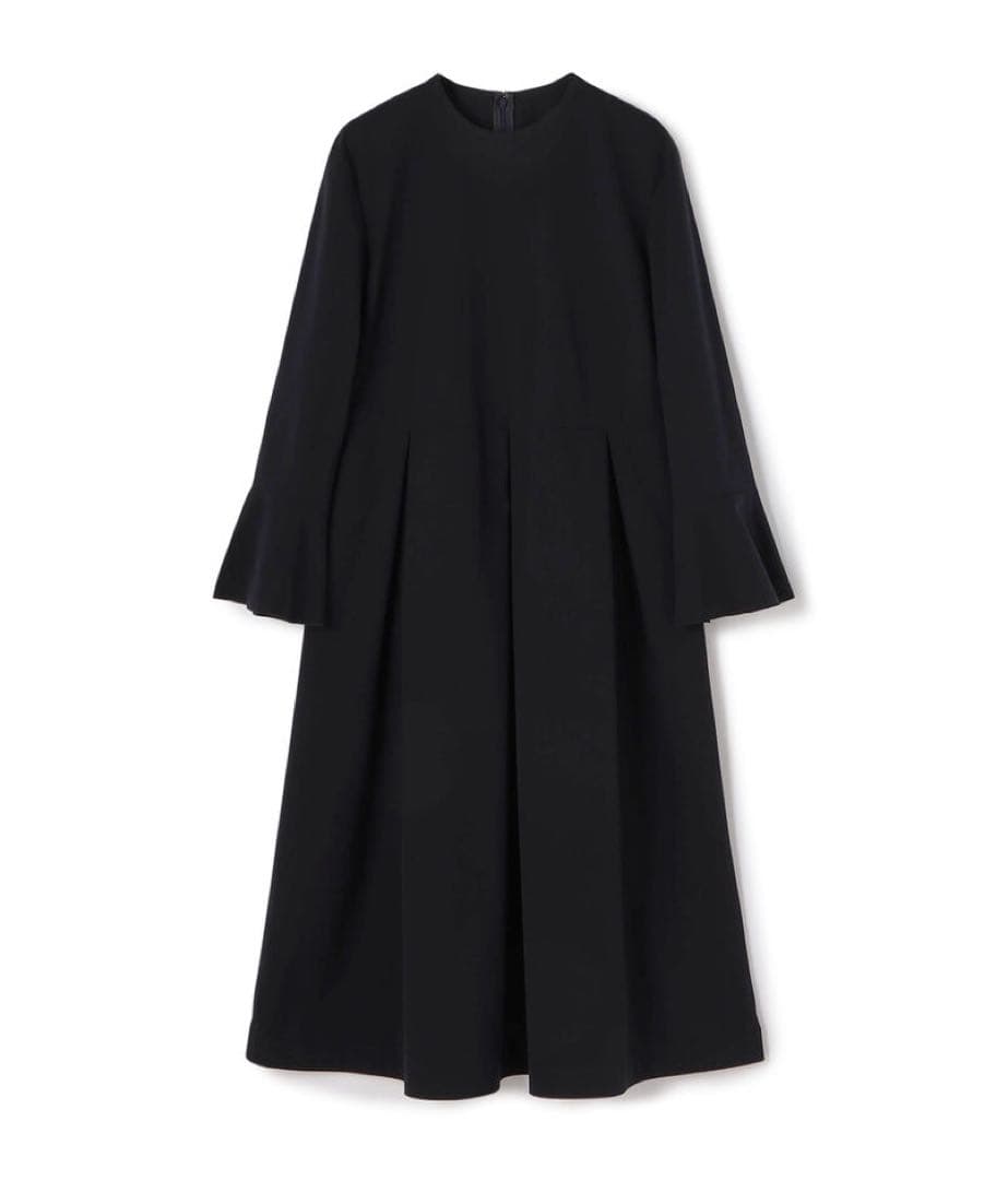 美品 ballsey ストレッチタフタ ワンピース ネイビー