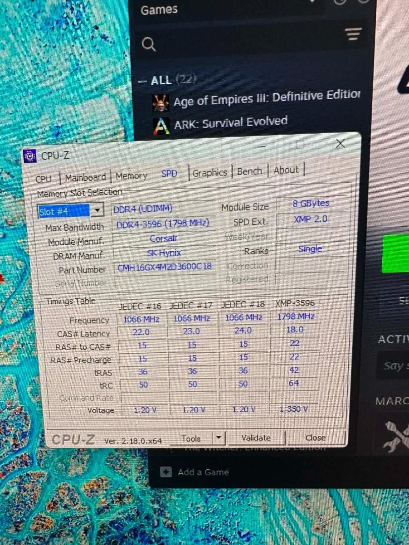 メモリー VENGEANCE PRO SL DDR4 3600MHZ 16GB(2x8)