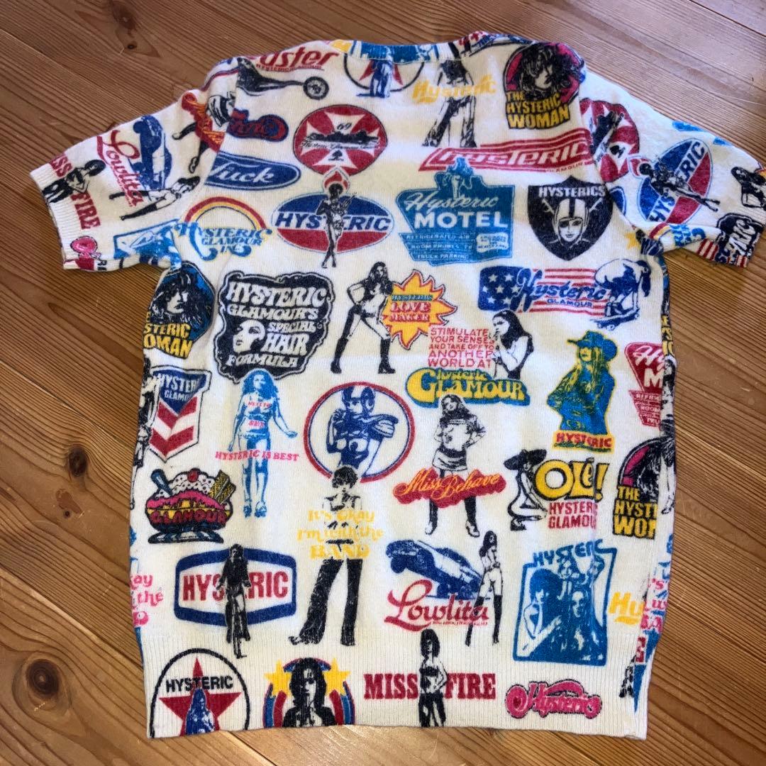 90年代古着 HYSTERIC GLAMOUR ロゴプリント ニットシャツ
