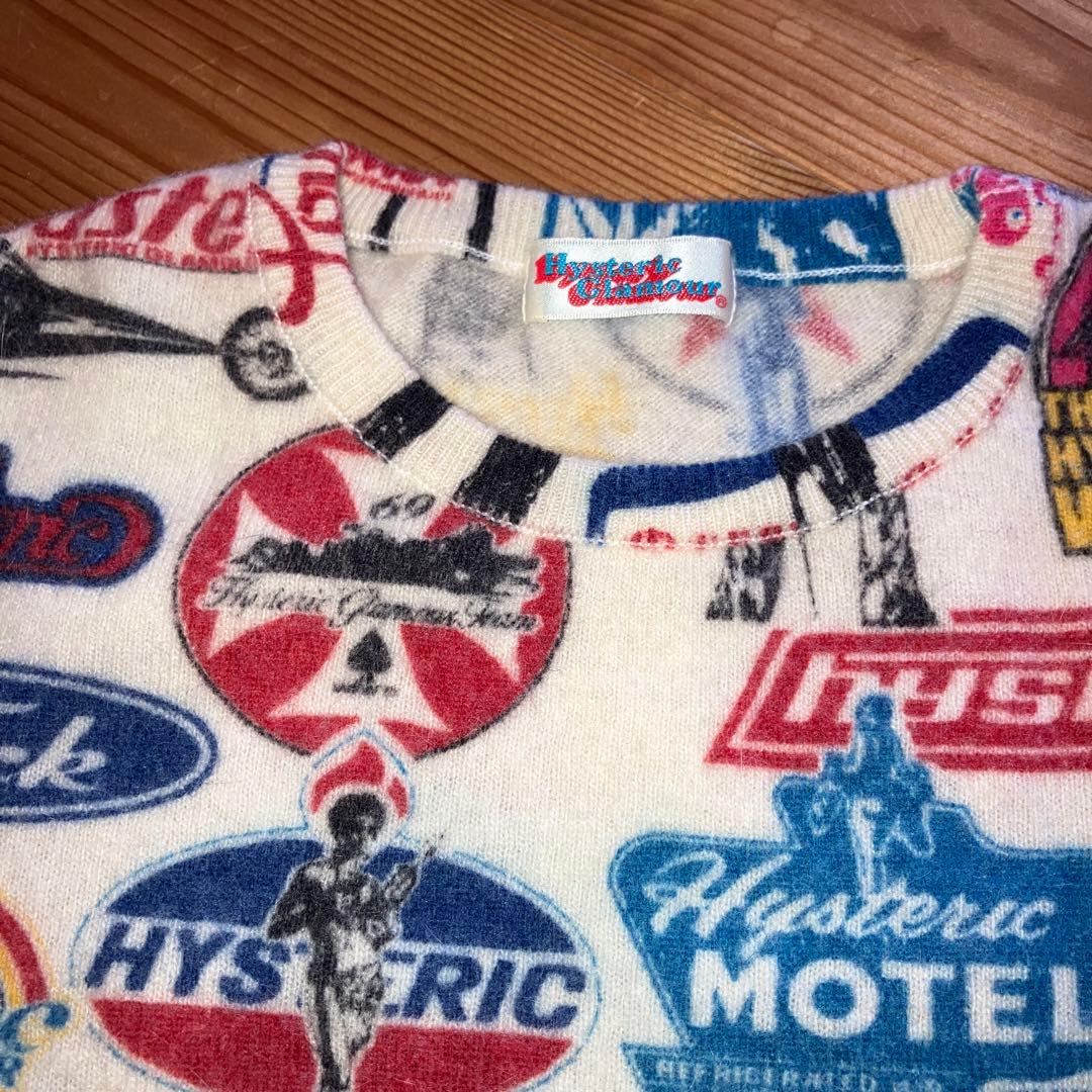 90年代古着 HYSTERIC GLAMOUR ロゴプリント ニットシャツ