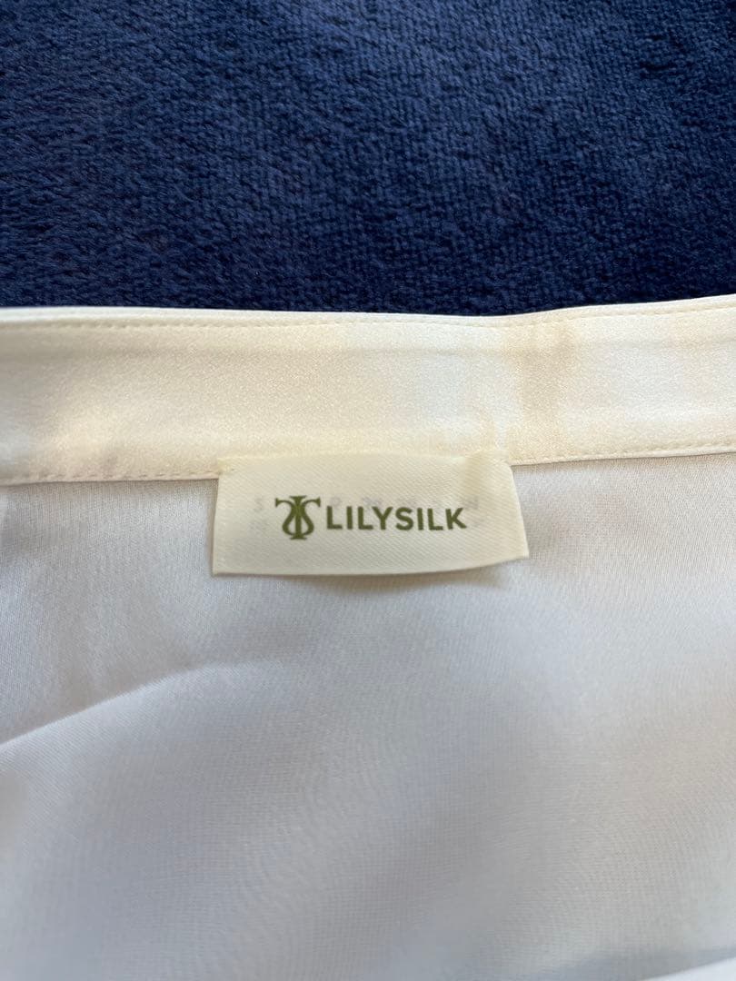 LILYSILK シルク100%ホワイト リリー　ロング　ミモレスカート フレア