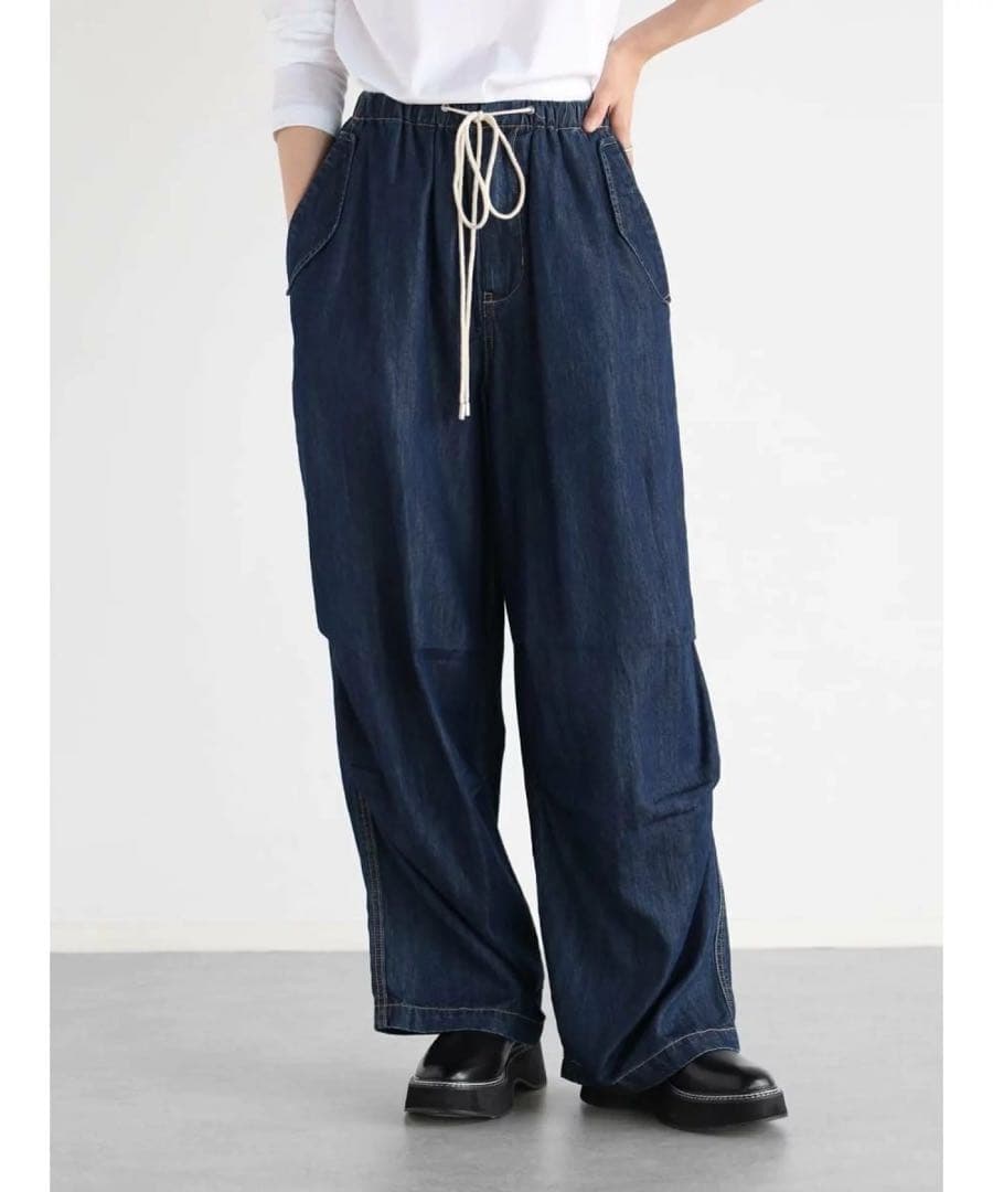 《新品タグ付き》vin テンセルデニムワイドパンツ