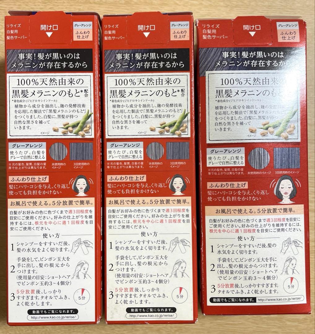 リライズ 白髪用髪色サーバーグレーアレンジふんわり仕上げ本体付け替え用3箱セット