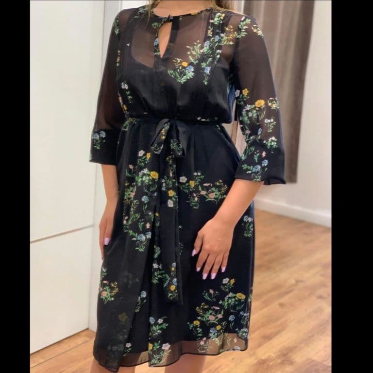 MaxMara　マックスマーラ　100%SILK　花柄ワンピース　ペチコート付