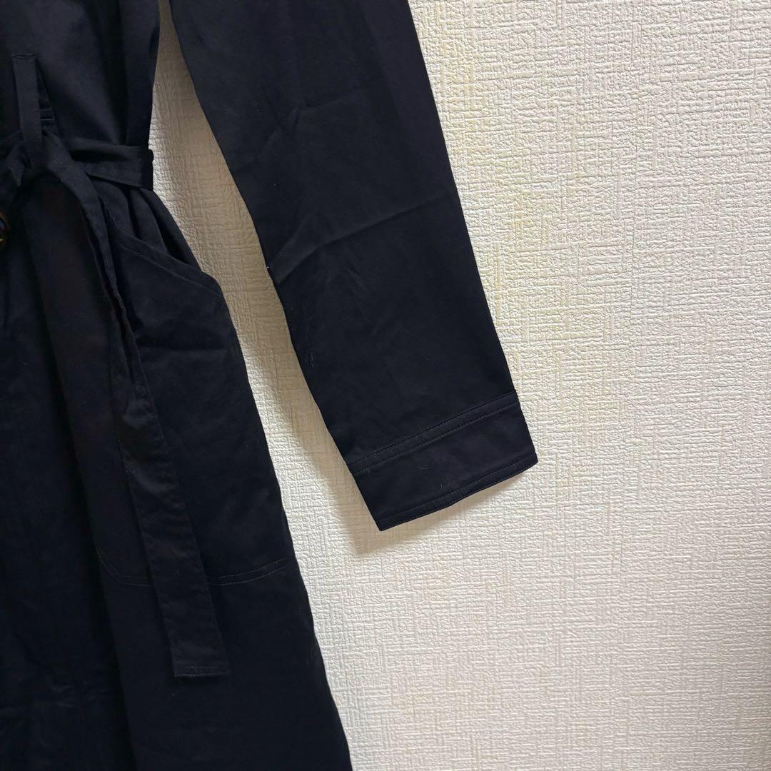 アニエスベー　ワンピース　コットン　黒　ゴールド　YKK ジップアップ