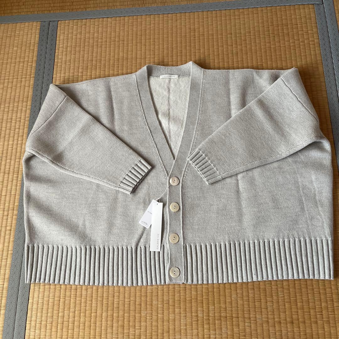 新品GALERIEVIEウーステッドダブルフェイスVネックカーディガン