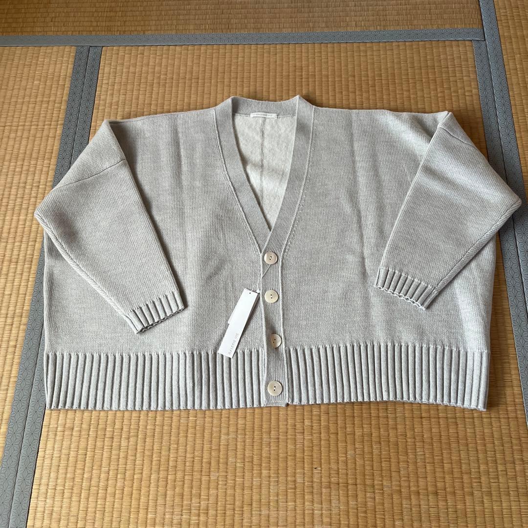 新品GALERIEVIEウーステッドダブルフェイスVネックカーディガン