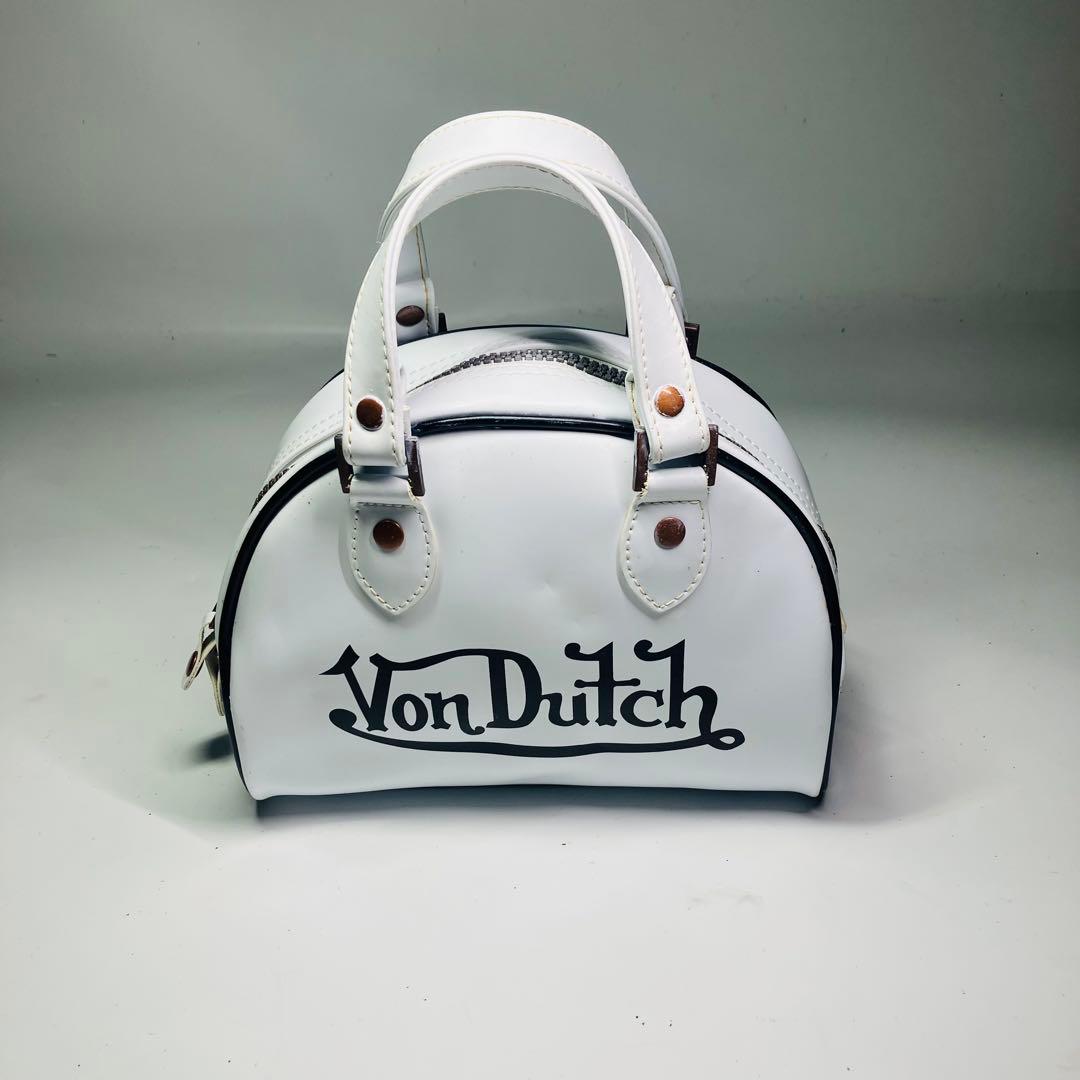 美品　VonDutch ボンダッヂ　ミニボストンバッグ　ホワイト　ブラック